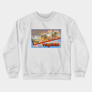 Greetings from Winchester, Virginia - Vintage Large Letter Postcard Crewneck Sweatshirt